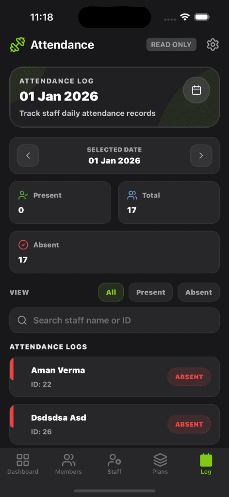 Attendance Screen